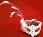 White lace masquerade mask